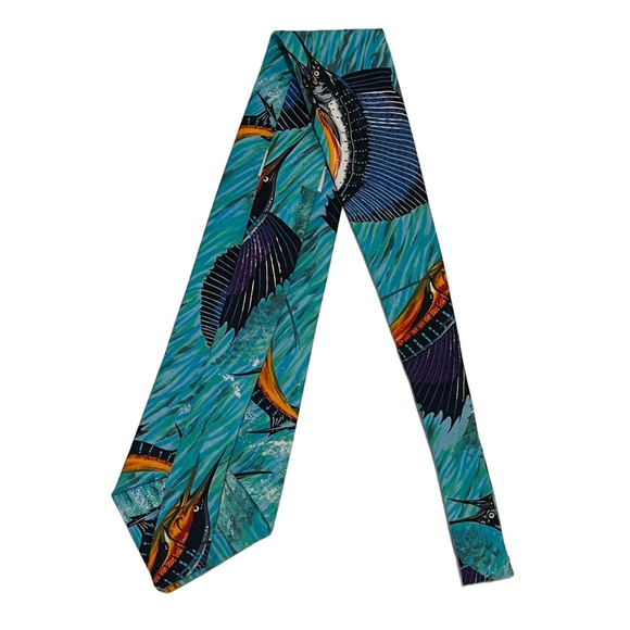 Colorful Fish Pattern Tie - Picture 3 of 3